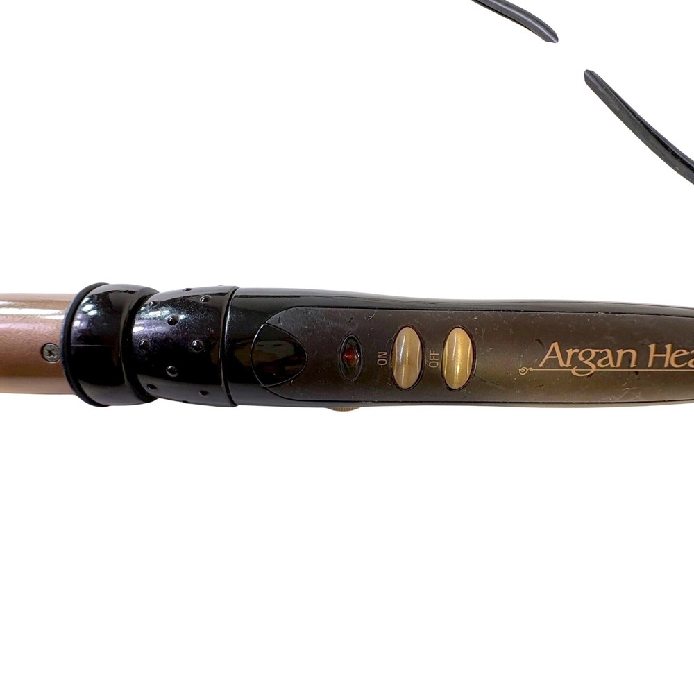Argan Heat Curling Wand Women Black Gold Ceramic Tapered Hair Styling Tool - Picture 4 of 11